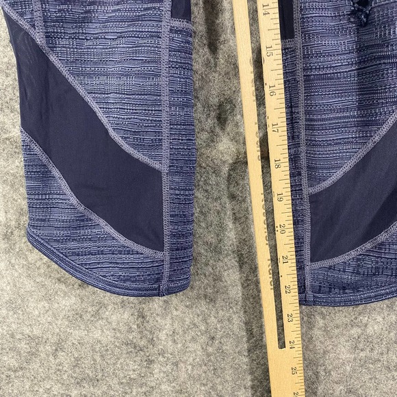 Athleta Leggings Small Blue High Rise Jacquard Mesh Chat To Town Capri Workout - Picture 8 of 13